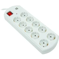 PowerPlant mains filter 10m, 10 outlets, USB, Euro, 100% copper (YS-N6065/10) (EX610563)