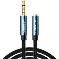 Кабель мультимедійний 3.5mm M to 3.5mm F 1.0m AV118 blue Ugreen (40673)