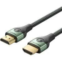 Кабель мультимедійний HDMI M to HDMI M 2.0m 8K60Hz ultra thin cotton braided green Vention (ALOGH)