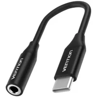 Adapter USB-C M to 3.5mm F 0.1m DAC black Vention (BIHBA)