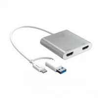Adapter USB-C/A to 2xHDMI F dual display J5create (JCA365-N)