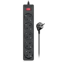 Мережевий фільтр живлення REAL-EL RS-Protect 505, 5m, black (EL122300046)