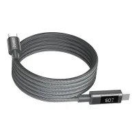 Data cable USB-C to USB-C 1.2m PD60W magnetic digital display nylon gray Choetech (XCC-1067-GY)