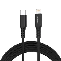 Data cable USB-C to Lightning 1.8m MFi PD20W braided black Choetech (XCL-1021-BK)