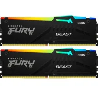 Модуль пам'яті для комп'ютера DDR5 64GB (2x32GB) 5600 MHz Beast RGB Kingston Fury (ex.HyperX) (KF556C36BBEAK2-64)