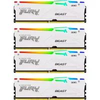 Computer memory module DDR5 128GB (4x32GB) 5600 MHz FURY Beast RGB White Kingston Fury (ex.HyperX) (KF556C40BWAK4-128)