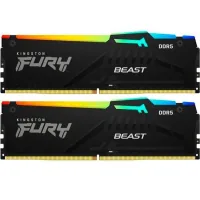 Модуль пам'яті для комп'ютера DDR5 16GB (2x8GB) 5600 MHz FURY Beast RGB Kingston Fury (ex.HyperX) (KF556C36BBEAK2-16)