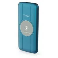 Universal battery Vinga 10000 mAh Wireless QC3.0 PD soft touch blue (BTPB3510WLROBL)