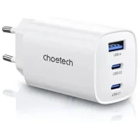Зарядний пристрій Choetech 2xUSB-C + 1xUSB PD65W GaN (PD9006)