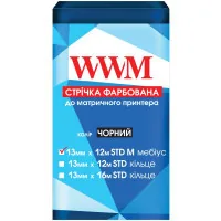 Стрічка до принтерів 13мм х 12м STD л. Black WWM (R13.12SM)