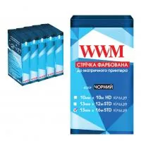 Ribbon for printers 13mm x 16m STD k. Black*5pcs WWM (R13.16S5)