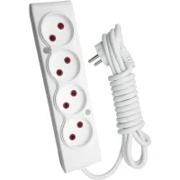 Мережевий подовжувач TECCO 5м 4 поста white (8681277841507)