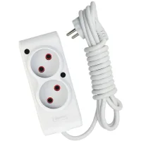 Network extension cord TECCO 2 m 2 posts white (8681277841088)