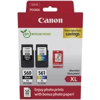 Cartridge Canon PG-560/CL-561 XL BK+Color + Photo Paper, Value Pack (3712C008)