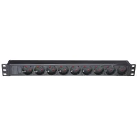 Power unit Eserver 19" 9 outlets, without switch, without cable, aluminum case, 16A (WT-2261A-GER-9WAY-WO)