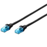 Patch cord 0.5m, UTP, cat.5e, CCA, black Digitus (DK-1512-005/BL)