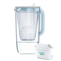 Filter pitcher Brita Glass Jug One glass 2.5l (1.7l of water) with filter cartridge, blue (1050452)