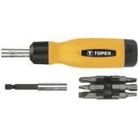 Topex screwdriver set with holder, set in cases 14 pcs. (39D518)