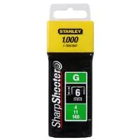 Staples for construction stapler Stanley type G 6mm (Stapler 6-TR250) 1000pcs (1-TRA704T)