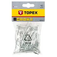 Topex aluminum rivets, 50 pcs., 3.2x10 mm (43E302)
