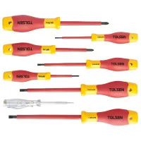 Set of Tolsen Premium dielectric VDE screwdrivers 8 items. (V32408)