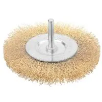 Tolsen power tool brush disc 75 mm x 6.4 mm, corrugated brass wire (77542)