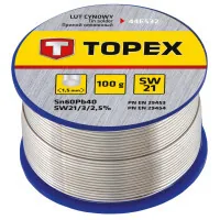 Solder for soldering Topex tin 60%Sn, wire 1.5 mm, 100 g (44E532)