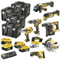 Set of DeWALT power tools 8 units, 18 V XR Li-lon, 4 TSTAK cases, 4*5Ah battery and 1 ZP (DCK865P4T)
