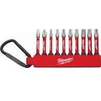 Bit set Milwaukee SHOCKWAVE carabiner 2 (10 pcs) 4xPH2, 4xPZ2, 1xTX20, 1xTX25 (4932492939)