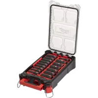 A set of Milwaukee 1/2" SHOCKWAVE impact heads 16 pcs. with PACKOUT organizer (4932480943)
