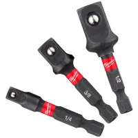 Adapter for Milwaukee tool 1/4" HEX to 1/4", 3/8", 1/2" squares (4932479228)