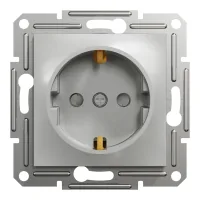 Schneider Electric ASFORA socket with curtains. aluminum (EPH2900261)