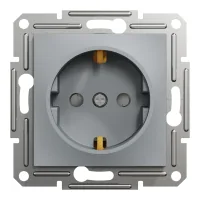 Schneider Electric ASFORA socket with curtains. steel (EPH2900262)