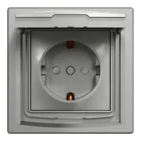 Schneider Electric ASFORA socket with IP44 cover, aluminum (EPH3100361)