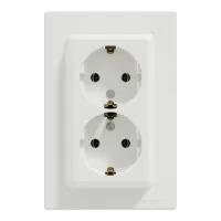 Socket Schneider Electric ASFORA with grounding double white 16A (EPH9900121)