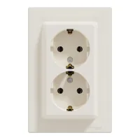 Розетка Schneider Electric ASFORA із заземленням подвійна крем 16А (EPH9900123)