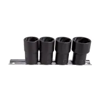 Set of socket heads KING TONY 1/2" 4 pcs. 21 - 27 mm for removing damaged nuts (9TD034MR)