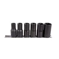 Set of end heads KING TONY 6 pcs. 10 - 19 mm for removing damaged nuts (9TD036MR)