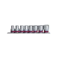Set of KING TONY 1/2" hex, 3/8"-7/8" sockets, 8 pcs. (4510SR)
