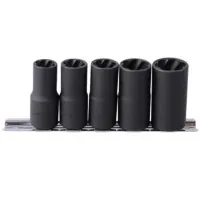 Set of KING TONY socket heads for removing damaged nuts 12-19 mm, 5 pcs. (9TD035MR)
