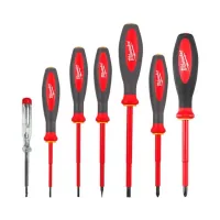 Milwaukee dielectric VDE SL/PH screwdriver set + voltage tester, 7 pcs (4932478739)