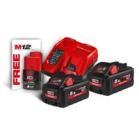 Set battery + charger Milwaukee M18 HNRG-552 2x5.5Ah, M12 3Ah, M12-18FC (4933464713)
