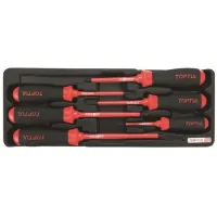 Set of Toptul dielectric screwdrivers (1000V) 6 pcs. in lodging (GAAT0603)