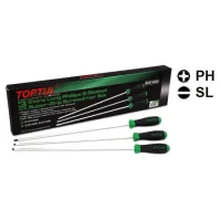 Set of screwdrivers Toptul long 3 pcs. (PH2x400, SL5, 5x400, SL6, 5x400) (GAAE0306)