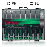 Set of Toptul precision screwdrivers 8 pcs. PH000-PH0, SL1.2-SL3 (GAAW0802)