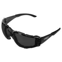 Protective glasses Neo Tools anti-splinter, protection class FT, rubber frames, polycarbonate, dark gray (97-522)