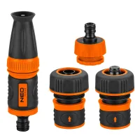 Neo Tools Watering Kit 3/4" Straight Sprinkler, 2 Hose Connectors, 3/4"-1" Faucet Connector (15-711)