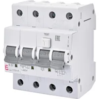 Differential circuit breaker ETI KZS-4M 3p+N C 20/0.03 type AC (6kA)