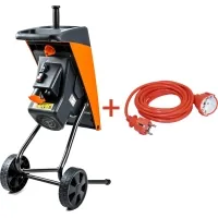 Garden shredder GTM DS2500/40 KIT, 220V, 2500W, up to 40mm, knives + extension cord 10m (DS2500/40_KIT+ext.cord)