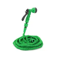 Hose for watering Voltronic KY-150G, 5-15m/50ft, + sprayer, faucet nozzle, Green, Box (KY-150G)
